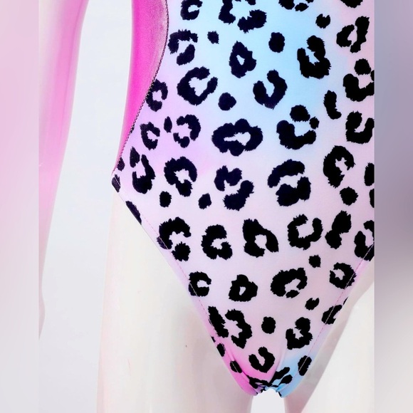 NWT- Girls 12 -2 piece leopard print swimsuit⭐️ bodysuit, or gymnastics🔥 leotard - Picture 3 of 11